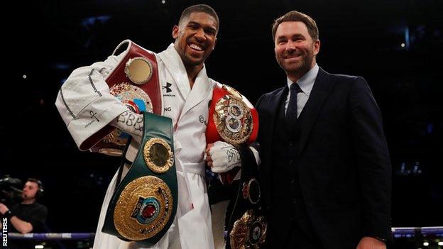 Anthony Joshua and promoter Eddie Hearn