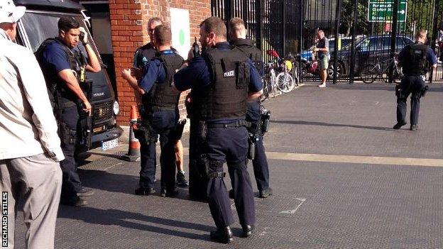 Armed police at The Oval