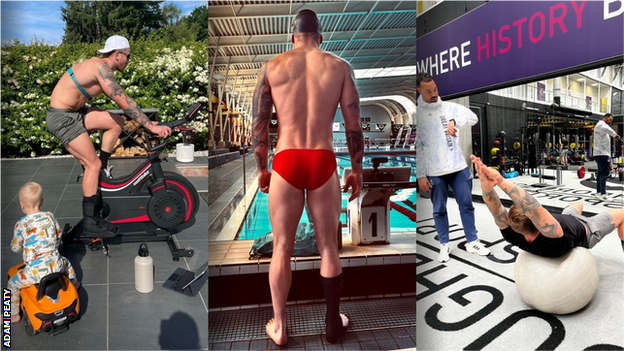 Adam Peaty training while he had a broken foot