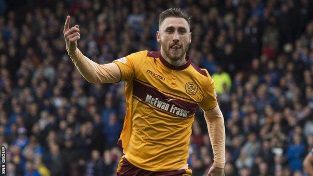 Motherwell striker Louis Moult is the Premiership's leading scorer with eight goals