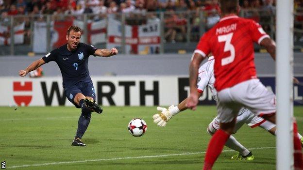 Harry Kane scores for England