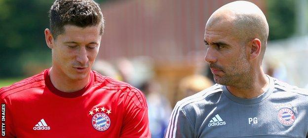 Robert Lewandowski and Pep Guardiola