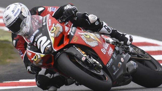 Glenn Irwin was third in the second race of the opening round of the 2017 British Superbikes Championship