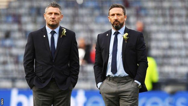 Derek McInnes (right) and his assistant Tony Docherty