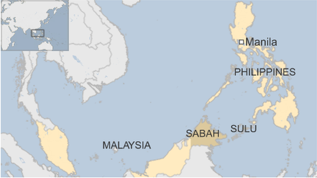 Map of the Philippines and Malaysia