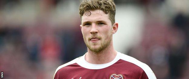 Jack Hamilton in action for Hearts against Ross County in May