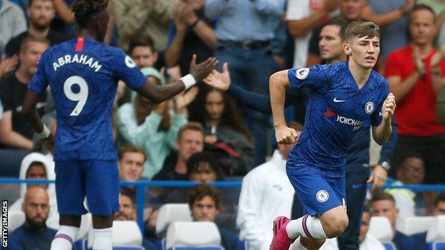 Chelsea's Tammy Abraham is replaced with Billy Gilmour against Sheffield United