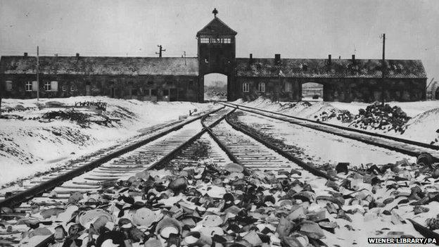 The train tracks that took prisoners into the Nazi camp at Auschwitz