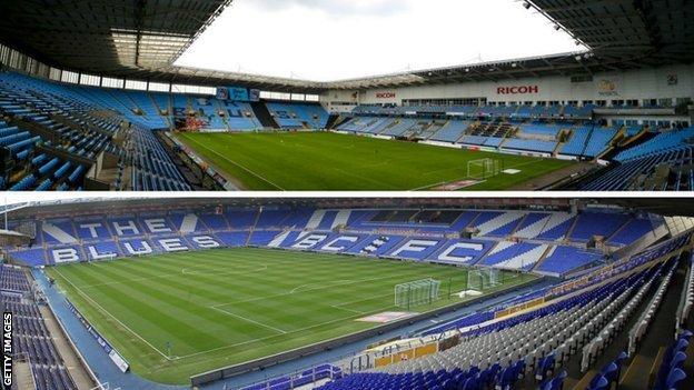 Coventry are currently spending a second season away from the Ricoh Arena (above) to play their home games in Birmingham at St Andrew's