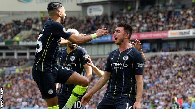 Mahrez (left) and Laporte (right) are unable to train with other Manchester City players while they self isolate