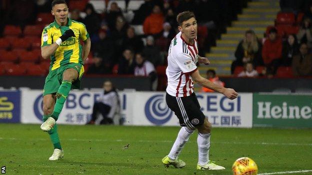 Kieran Gibbs puts West Brom 2-1 ahead at Sheffield United