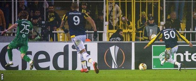 Lazar Markovic scores for Fenerbahce against Celtic