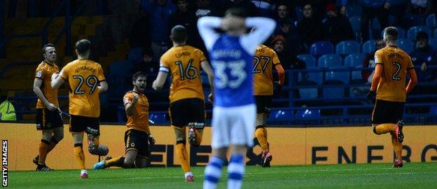 Wolves celebrate while Sheffield Wednesday rue a goal conceded