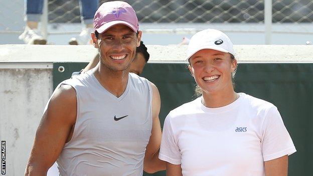 Rafael Nadal and Iga Swiatek