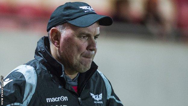 Wayne Pivac watches his players in action