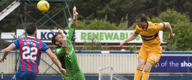 James McFadden scores for Motherwell against Inverness