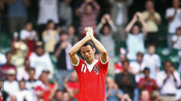 Ryan Giggs in action for Wales