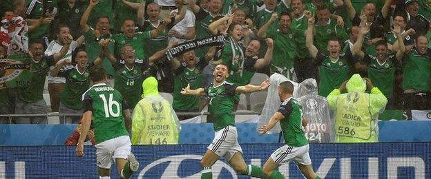 Gareth McAuley got Northern Ireland's Euro 2016 off to a flying start with their opening goal against Ukraine in Lyon