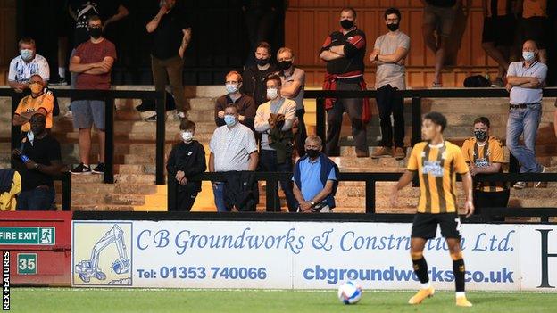 A socially-distanced crowd as Cambridge United host Fulham Under 21s in the EFL Trophy