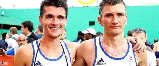 Britain's Callum Hawkins and Derek Hawkins