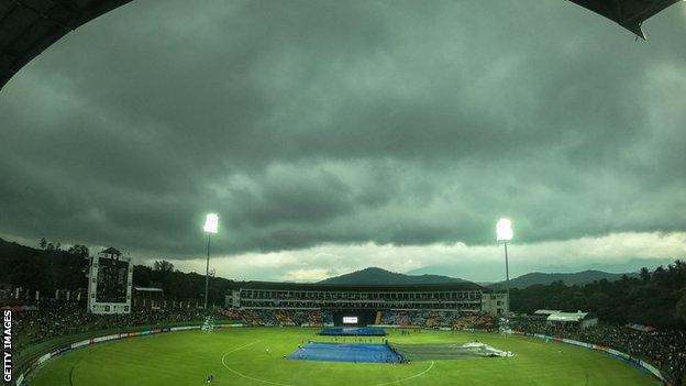 General view of the ground as England play in Sri Lanka