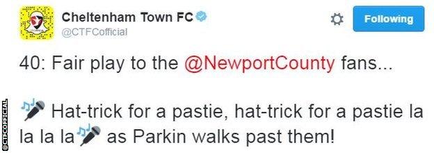 Cheltenham Town tweet