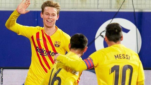 Barcelona players celebrate