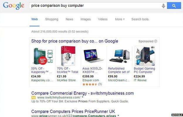 Price comparison search