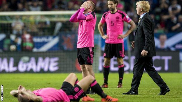 Scotland were overtaken by Slovakia on goal difference on the final round of qualifying