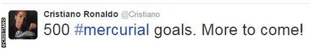 Cristiano Ronaldo tweet