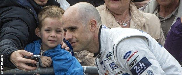 Marino Franchitti poses for a selfie at Le Mans