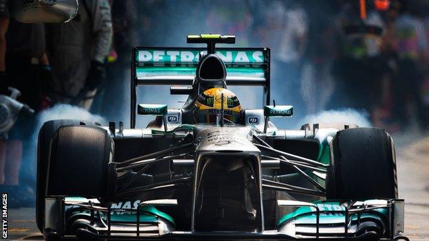 Lewis Hamilton at Indian Grand Prix in 2013