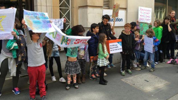 Protest last year at DfE - hand in petition