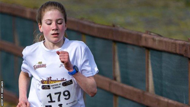 Emer McKee on the way to setting her new world record at Down Royal Racecourse over the weekend