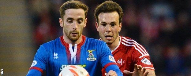 Nick Ross (left) in action for Inverness Caledonian Thistle