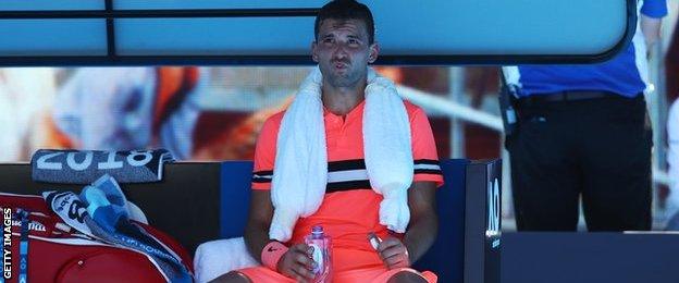 Grigor Dimitrov cools down