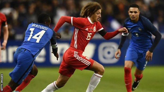 Ethan Ampadu in France v Wales