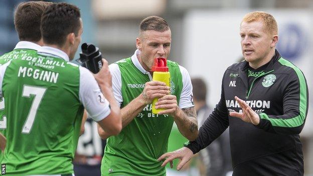 John McGinn, Anthony Stokes and Neil Lennon