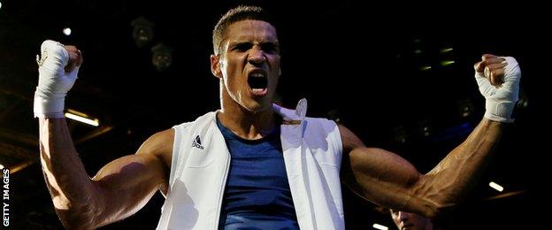 Anthony Ogogo celebrating at London 2012