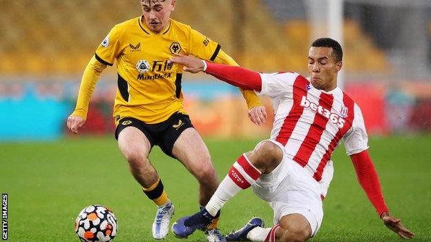 Douglas James-Taylor in action for Stoke City in Premier League 2