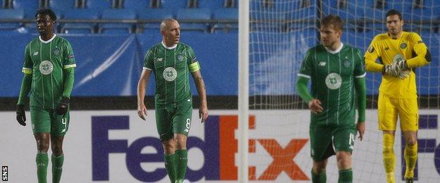 Celtic players looking dejected