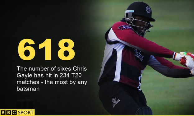 Chris Gayle sixes info