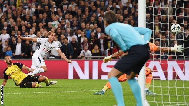 Harry Kane scores his first goal