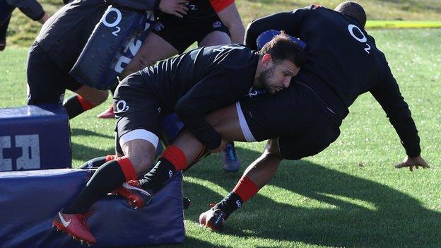 Danny Care tackles Jonathan Joseph