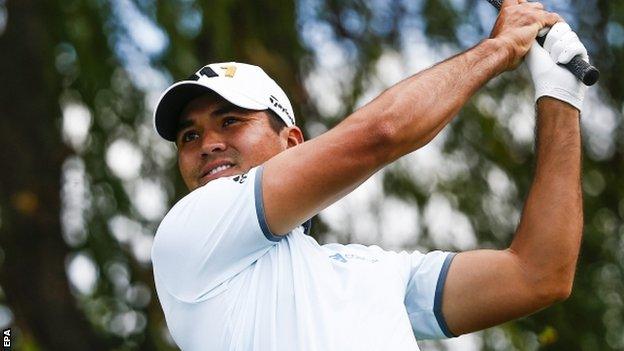 Heavy rain in Lake Forest, Illinois has not stopped Jason Day's progress