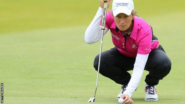 Catriona Matthew at the Women's British Open at Kingsbarns Golf Links