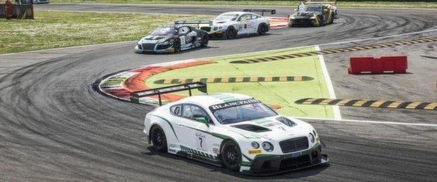 One of M-Sport's Bentley Continental GT3 cars in action in the endurance racing championship