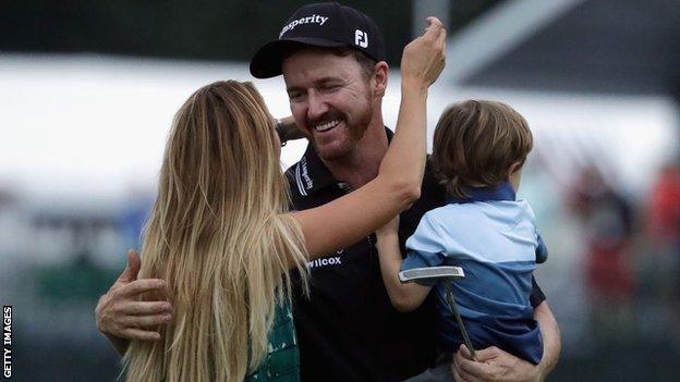 Jimmy Walker celebrates with his family