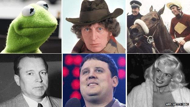 Kermit, Dr Who, Red Rum, Yacov Malik, Peter Kay and Jayne Mansfield