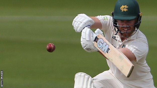 Ben Compton in action for Nottinghamshire